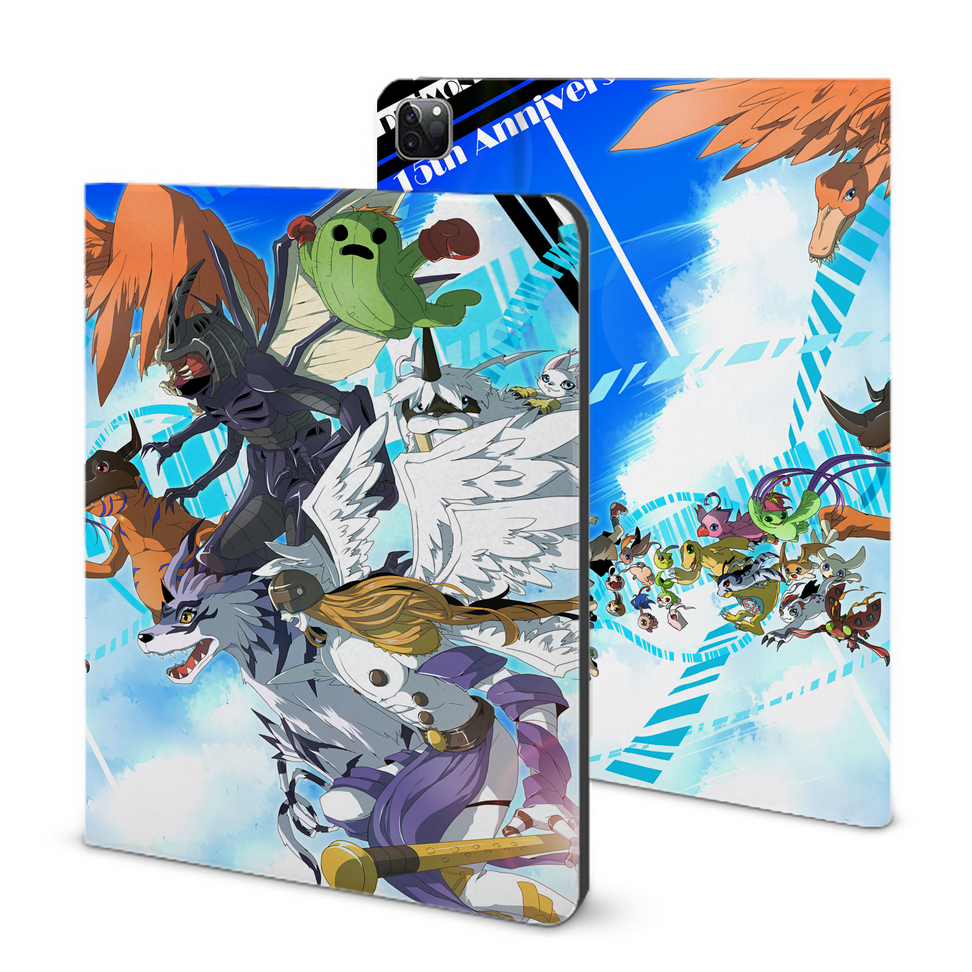 （画像用） Digimon デジタルモンスター/デジモン IPad ケース ブック型 PUレザー TPU 耐衝撃 軽量 薄型 ペン収納なし 全面保護 IPad 各モデル対応